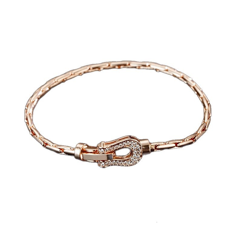Rose Gold Horseshoe Bracelet Designer-Style Fashionable, Affordable Luxury Bracelet