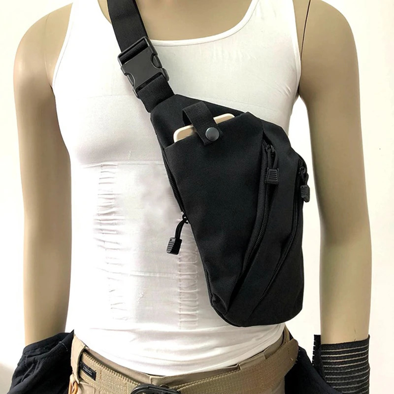 Outdoor Tactical Storage Gun Holster Shoulder Bags Men Anti-theft Chest Bag Nylon Sports Hunting Crossbody Pistol Bag 260407