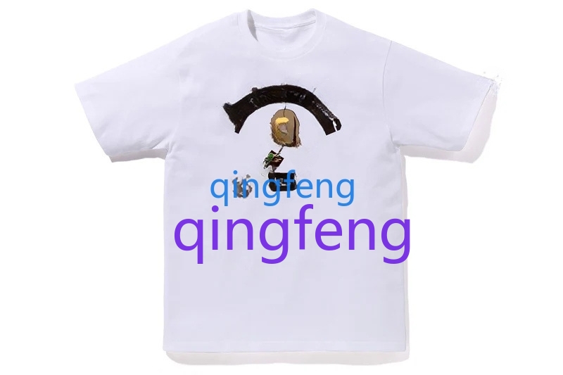 European and American fashion men's casual top hip-hop style short sleeved letter printed short sleeved camouflage pattern T-shirt S-2XL