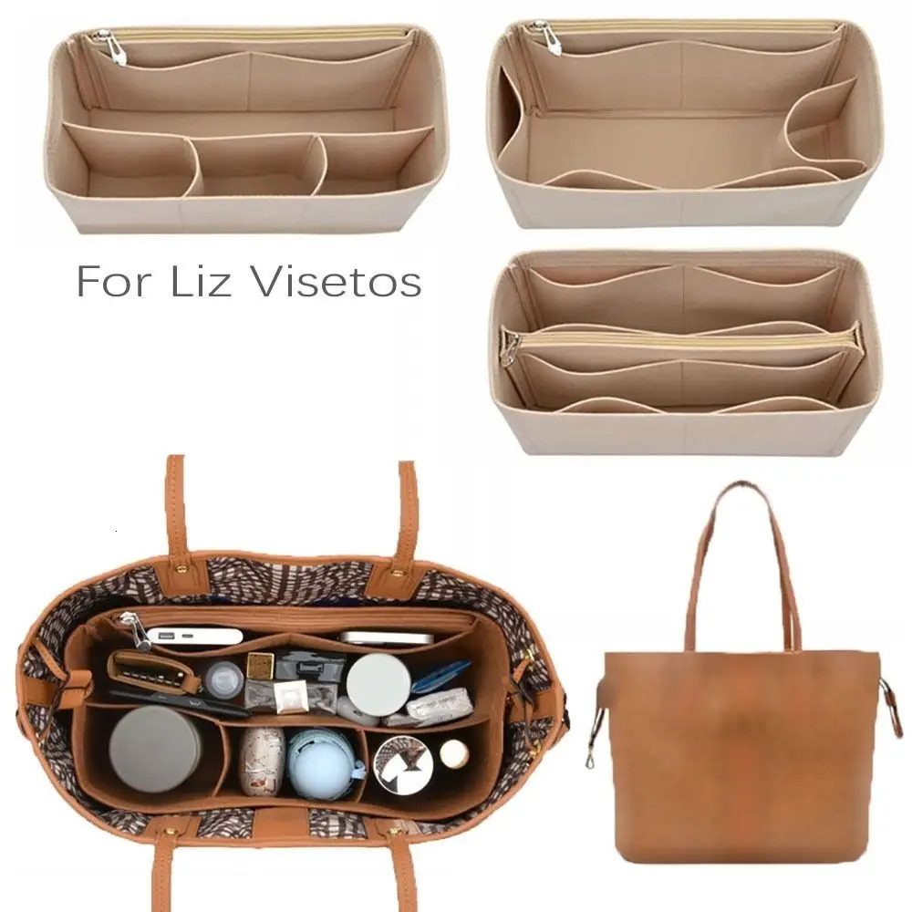 High-quality Felt Handbag Insert Bag Support Organization Purse Liner Portable Storage Bag Organiser for For Liz Visetos 260408