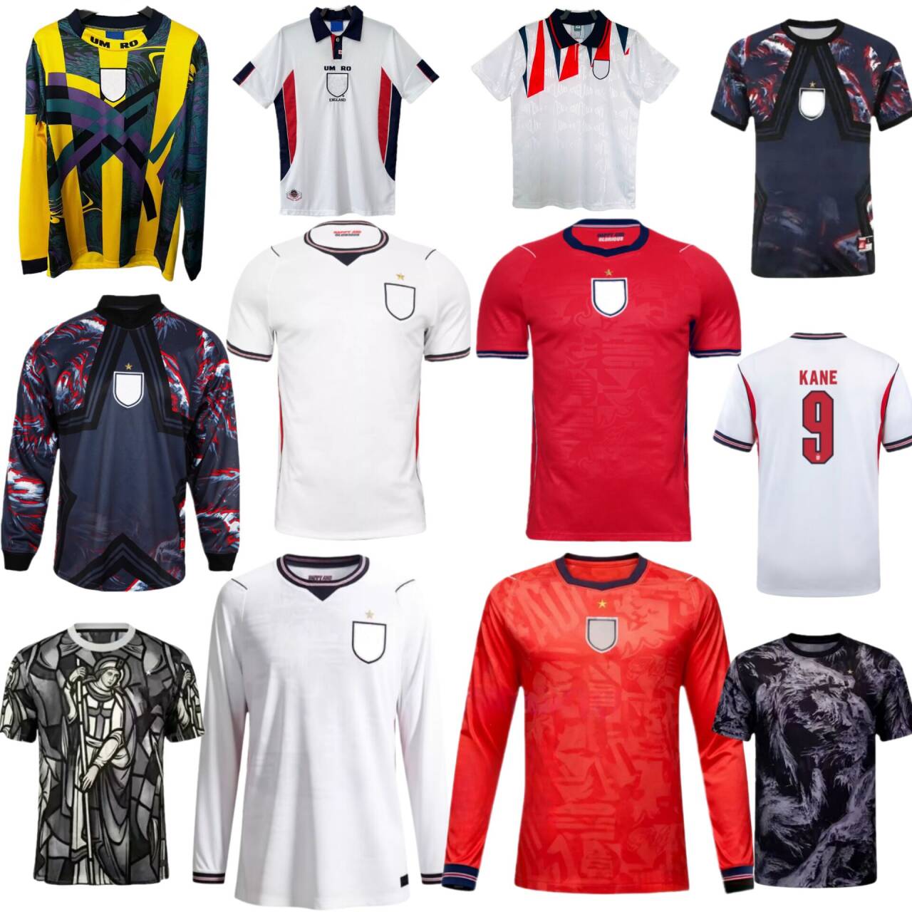 Englands world Cup Soccer Jerseys 2025 2026 KANE RICE EZE SAKA GORDON PALMER ROGERS BELLINGHAM RUSSO WILLIAMSON BRIGHT TOONE Retro Football Shirt 92 98 02 Euro