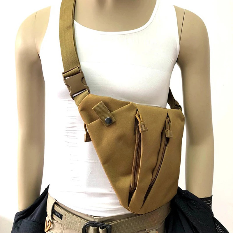 Outdoor Tactical Storage Gun Holster Shoulder Bags Men Anti-theft Chest Bag Nylon Sports Hunting Crossbody Pistol Bag 260407