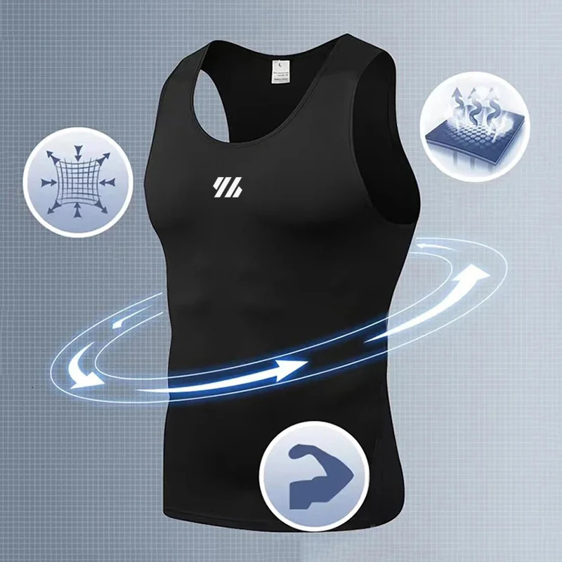 Running Vest Mens Summer Gym Clothing Sports Leisure Milk Silk Tight Sleeveless Shirt Elastic Breathable Slim Fitness Tank Tops 260408