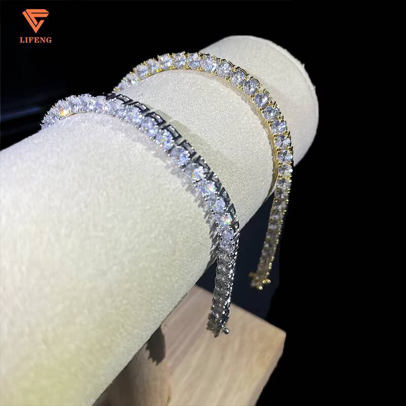 Wholesale Hip Hop Jewelry Fashion Iced Out 925 Sterling Silver Zircon Diamond Tennis Chain CZ Necklace for Men Women