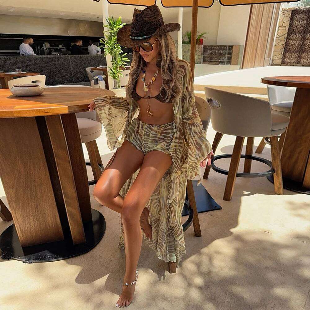 Zebra print 3 Pieces Micro Bikini 2025 Sexy Swimsuit Women Swimwear Biquini Female Bodysuit Bathing Suits Cover Up Long Skirt