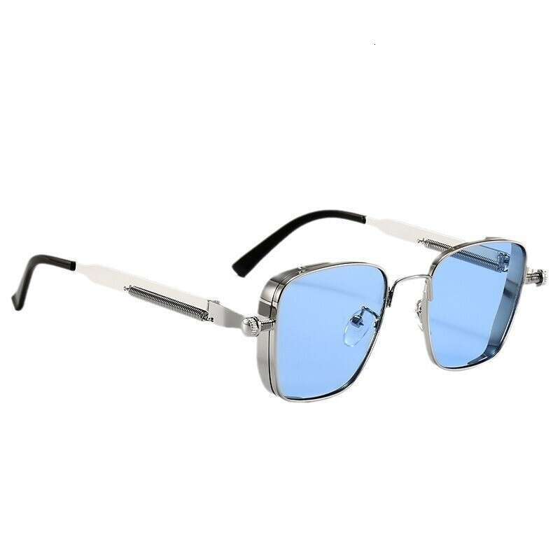New Steampunk Square Sunglasses For Men Uv400 Protection Polarized Lens Metal Screw Decor Frame Lightweight Durable For Daily Wear Driving Streetwear 