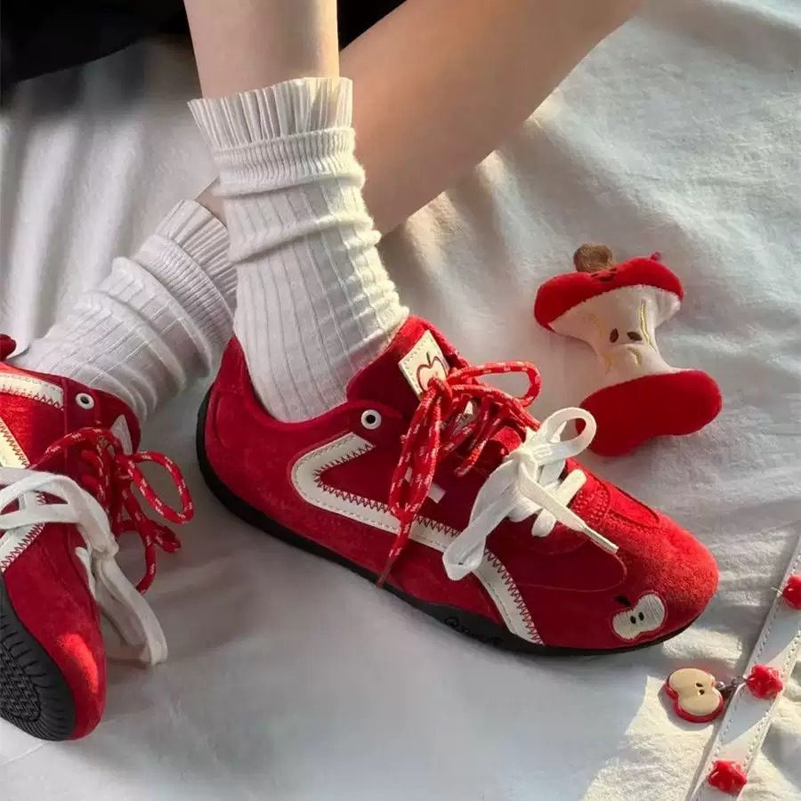 Casual Sports Shoes Running Shoes for Men and Women Wear-Resistant Synthetic Suede Leather with Graffiti Chunky Platform Daily Outfit