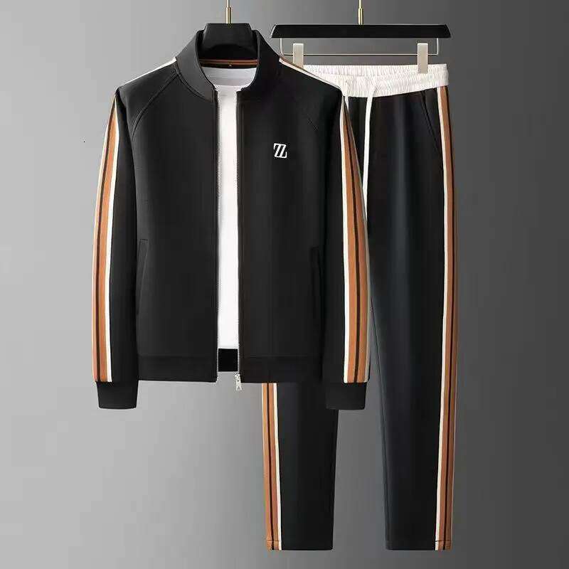 Men's 2 Piece Tracksuit, Spring Autumn Embroidered Jacket & Pants, Casual Sportswear, Youth Streetwear Fashion Jogger Set MAKOUFEI