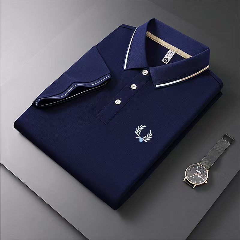 Embroidered Men's Business Casual Short Sleeved Polo Shirt, Fashionable, Breathable, Comfortable and Versatile Top