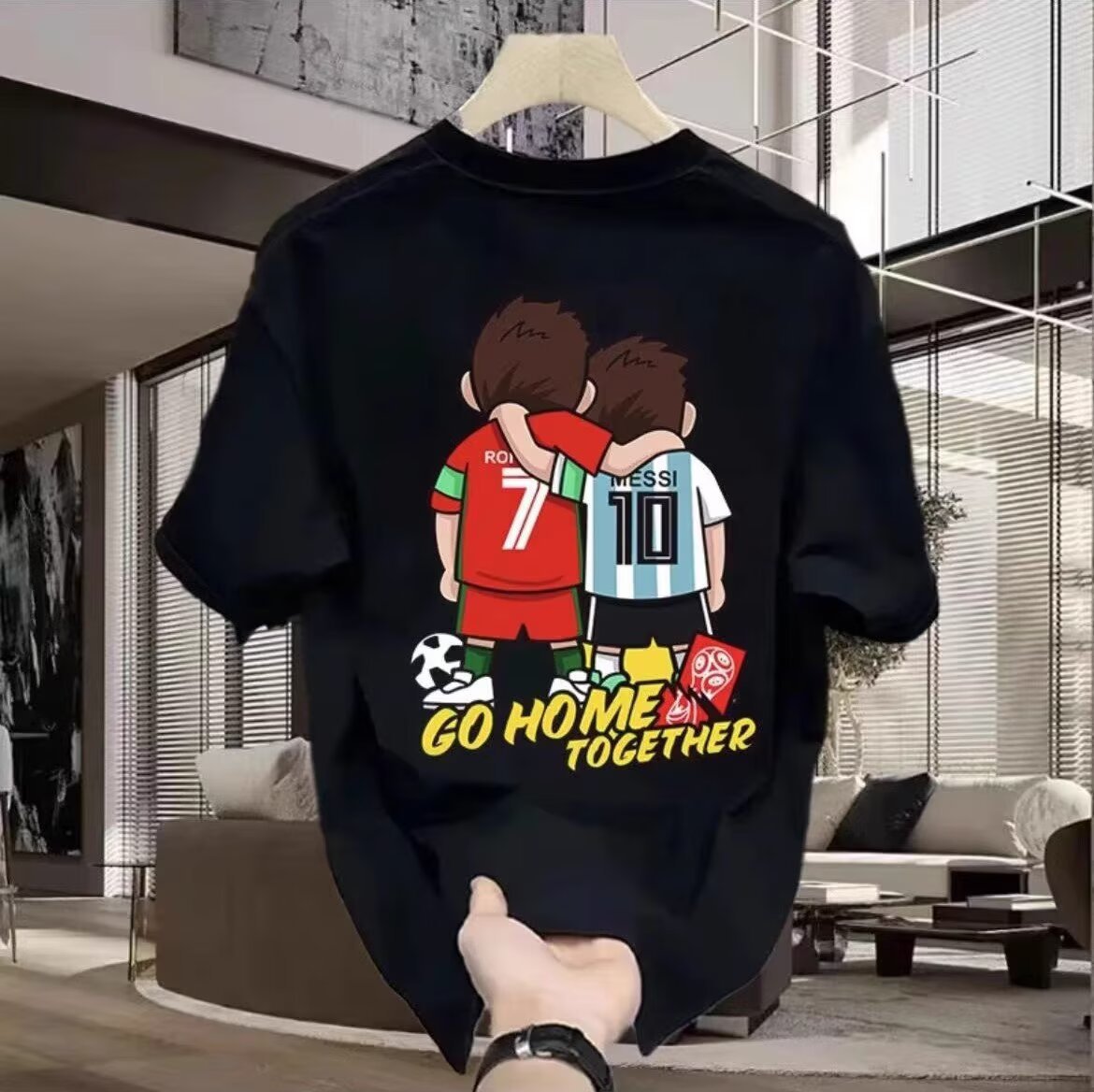 2026 Summer American Trendy Tees | Unisex Soccer Star Print Crew Neck Regular Fit Slim Short-Sleeve Tops