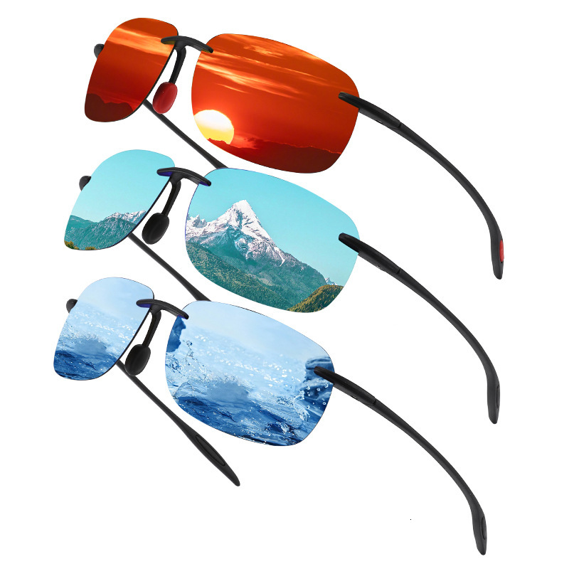 New Designer TR90 Material TAC Anti-reflective True Film Sports Cycling Sunglasses Frameless Outdoor Sunglasses, Men's And Women's Beach Sunglasses