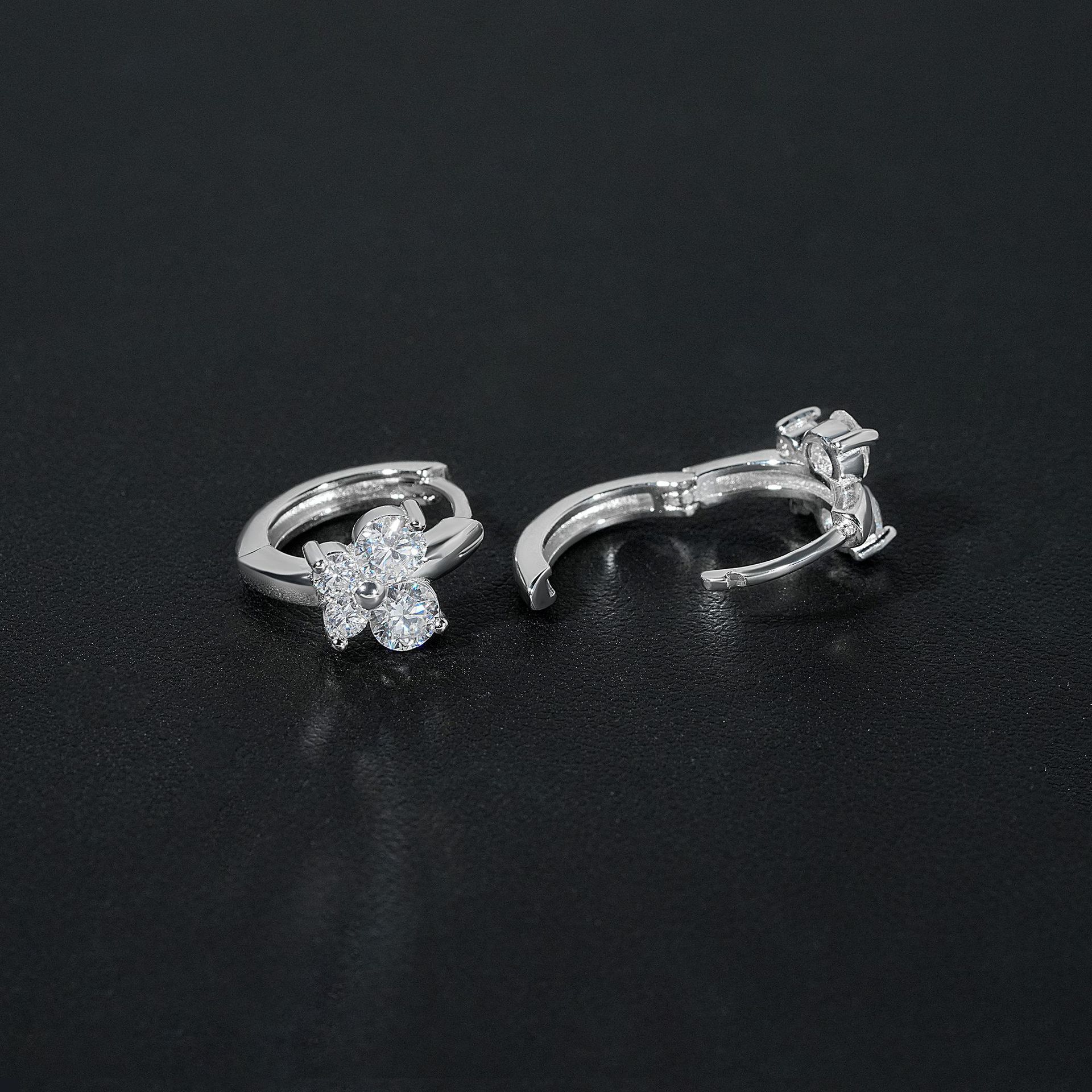 new sterling silver earrings with dcolor moissanite stones popular butterfly style simple and unique trendy earrings