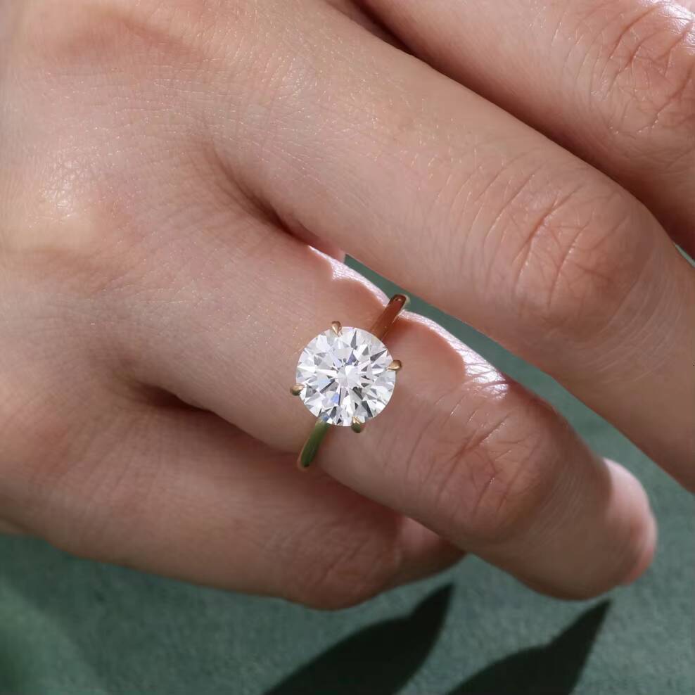 18K Yellow Gold Lab Grown Diamond Ring Engagement Rings for Women Anniversary Gifts Everyday Wear Couture Jewelry Luxury Fashion