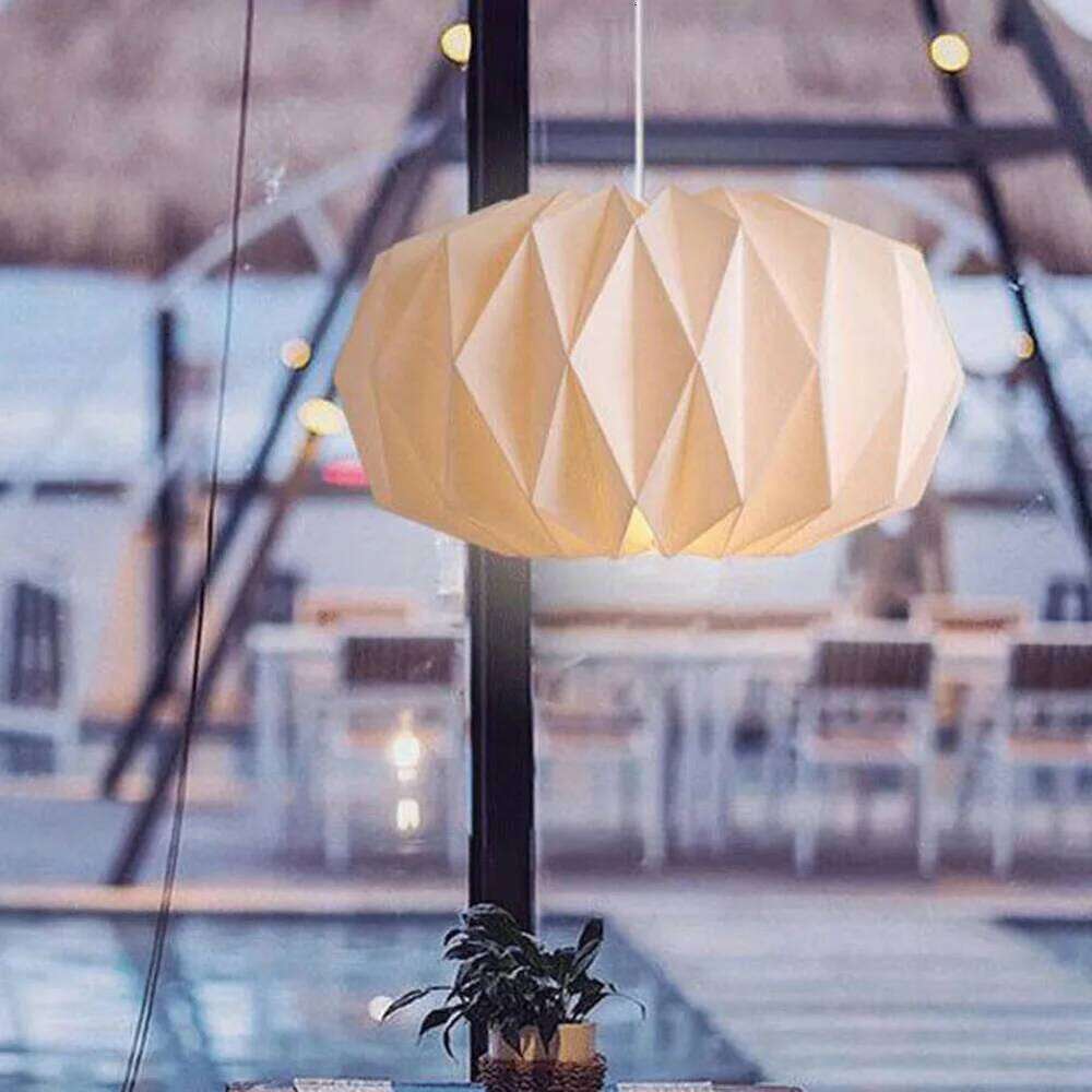 Paper Lantern Nordic Style Chandelier Shade Creative Hanging Lamp Cover Origami Pendant Lampshade Living Room Decor