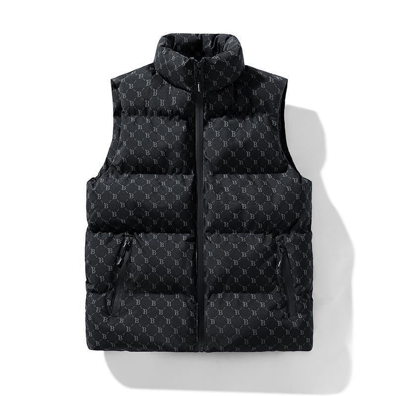 High End Luxury New Fashion B-type Thick Cotton Vest Men's Bread Designer Jacket Cotton Vest With Zipper Pocket Sleeveless Vest Thick And Warm Ou