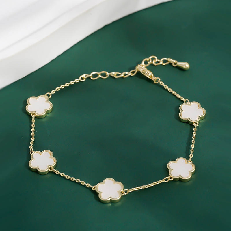 Designer Five-Leaf Clover Bracelet Unique, Minimalist, and Versatile Jewelry - view 9