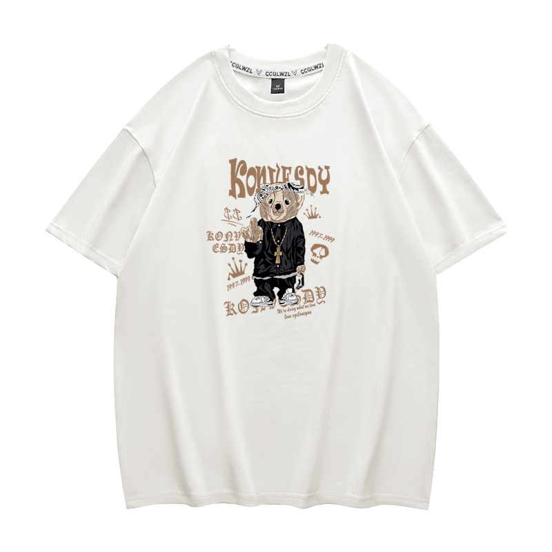 Designer Shirt - New Summer Style Pure Cotton Men's Short-sleeved T-shirt From A Fashionable Brand Loose Fit Casual And Versatile Round-neck Top