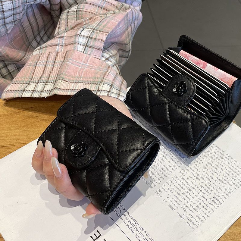 New Multi-Card Slot Light Luxury Compact Accordion Internet Celebrity High-End Anti-Demagnetization Card Holder for Women