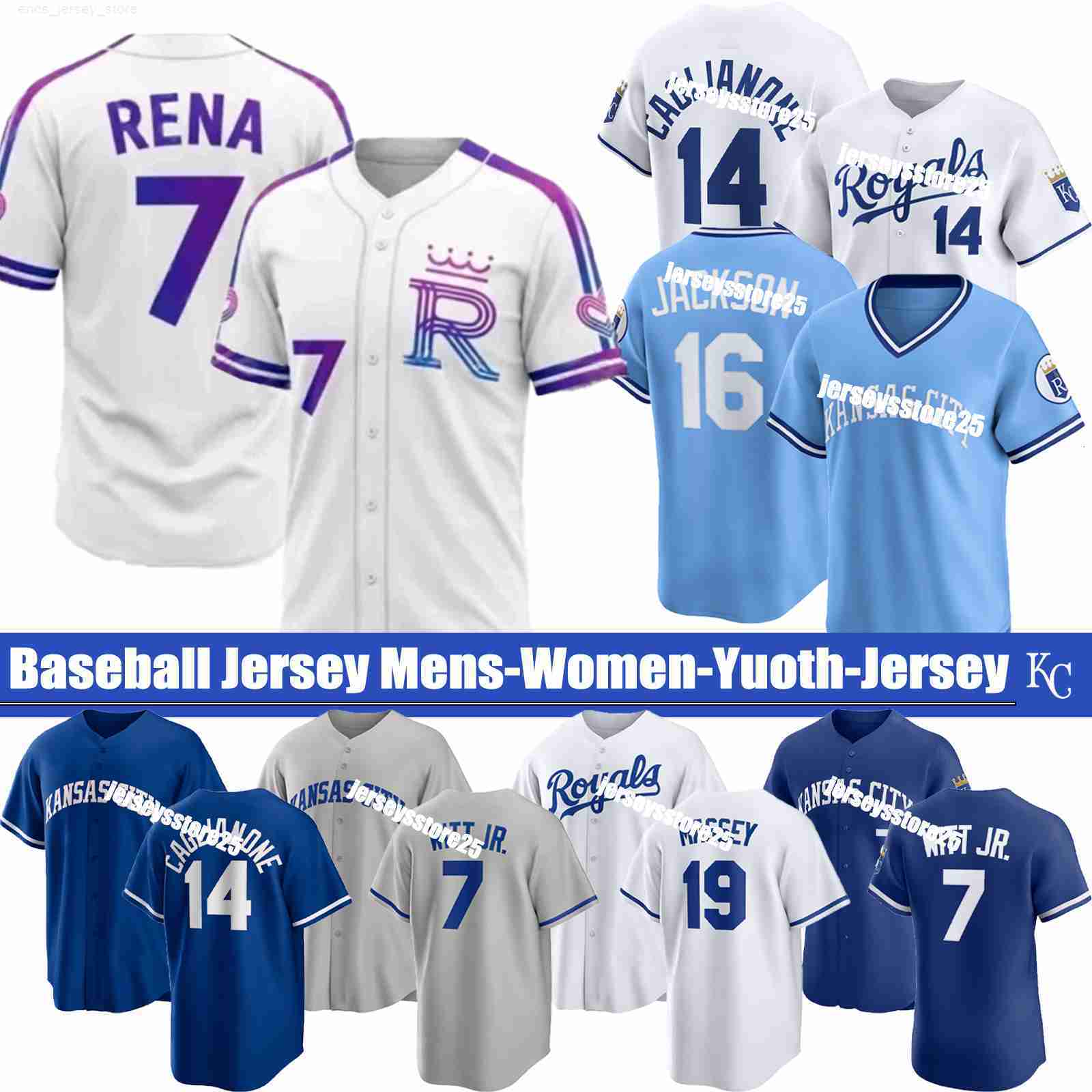 Royals Baseball Jersey Bobby Witt Jr Salvador Perez Jac Caglianone Maikel Garcia Vinnie Pasquantino Seth Lugo Michael Massey Bo Jackson Michael Wacha Jerseys