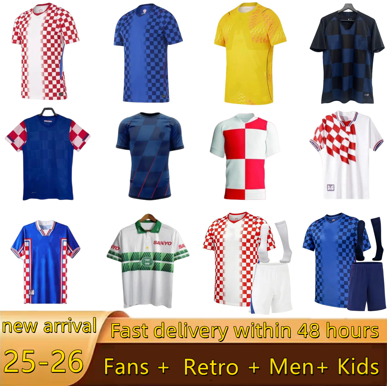 Croatia Jersey 2026 MODRIC Soccer Jerseys KRAMARIC Livakovic Brozovic Kovacic MORO MAJER SUTALO PERISIC Retro 18 97 98 24 25 26 27 national football Shirt men kids kit