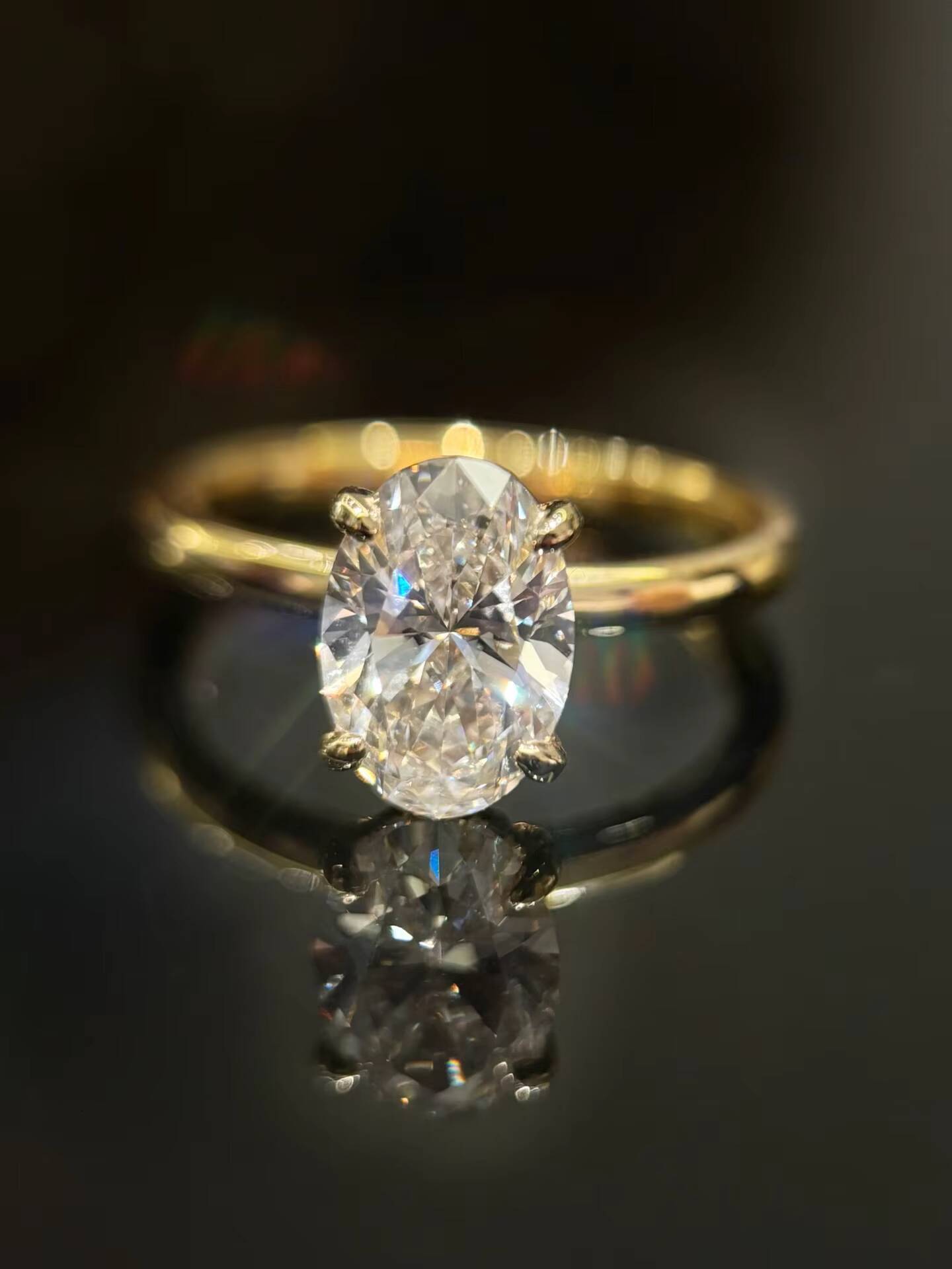IGI Diamond Ring Custom Fine Ring Jewelry 1ct-3ct DE VS Oval Cut Lab Grown Diamond Wedding Engagement Ring for Women