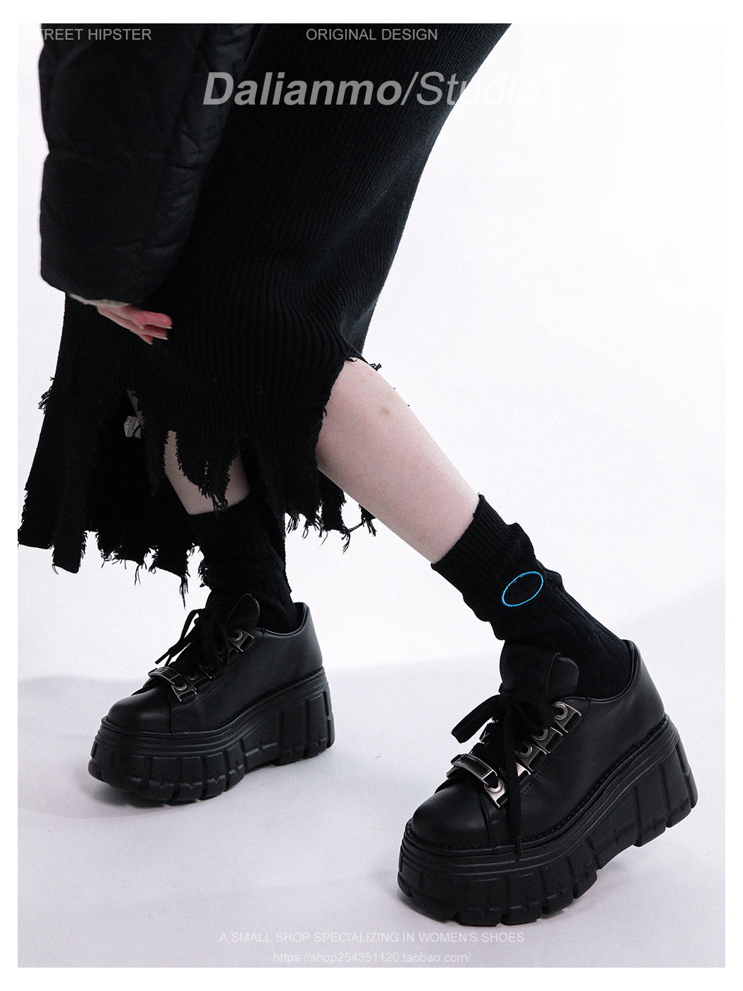 Sandals Platform Round-Toe Leather Comfortable Shoes Metallic White Subculture Y2K Punk High Heels Height-Enhancing Gothic Sneakers