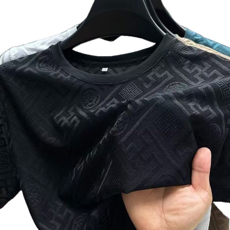 Luxury Brand Designer Breathable Casual Comfortable Top 2026 New Short Sleeve Ice Silk T Shirt Summer Thin Men Quick Dry Crew Neck Fashion Casual Spor