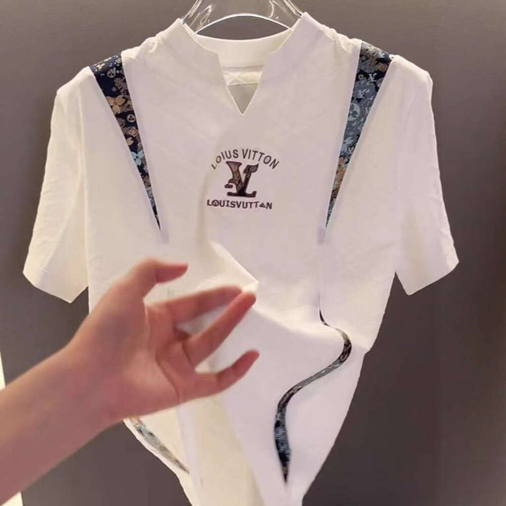 European Luxury Summer Men's High Street Fashion Versatile American Style Trendy Round Neck Short Sleeve T-Shirt