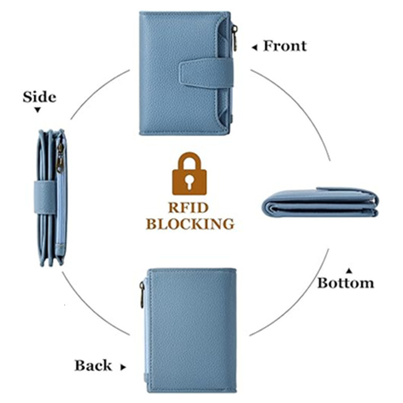 PU Women's Leather Small Bifold Compact Mini Travel Pocket Passport Wallet