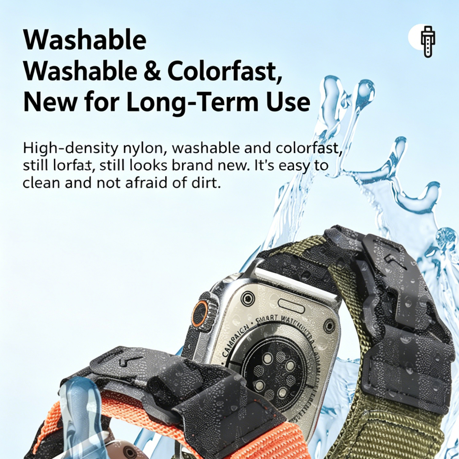 FASTAND Tactical Nylon Band with Magnetic Buckle for Apple Watch Ultra 2 49mm, Rugged Sport Strap for iWatch 10 9 8 7 SE 45mm 44mm Bracelet