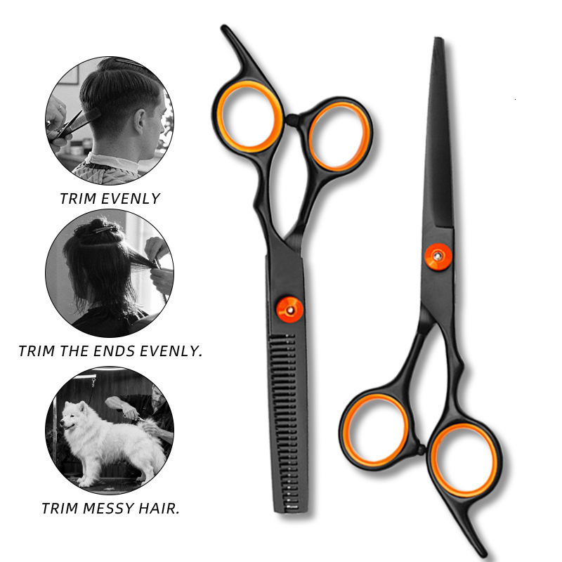 Professional hairdressing scissors set straight scissors and thinning scissors homeuse hairdressing scissors hair cutting tools 230906