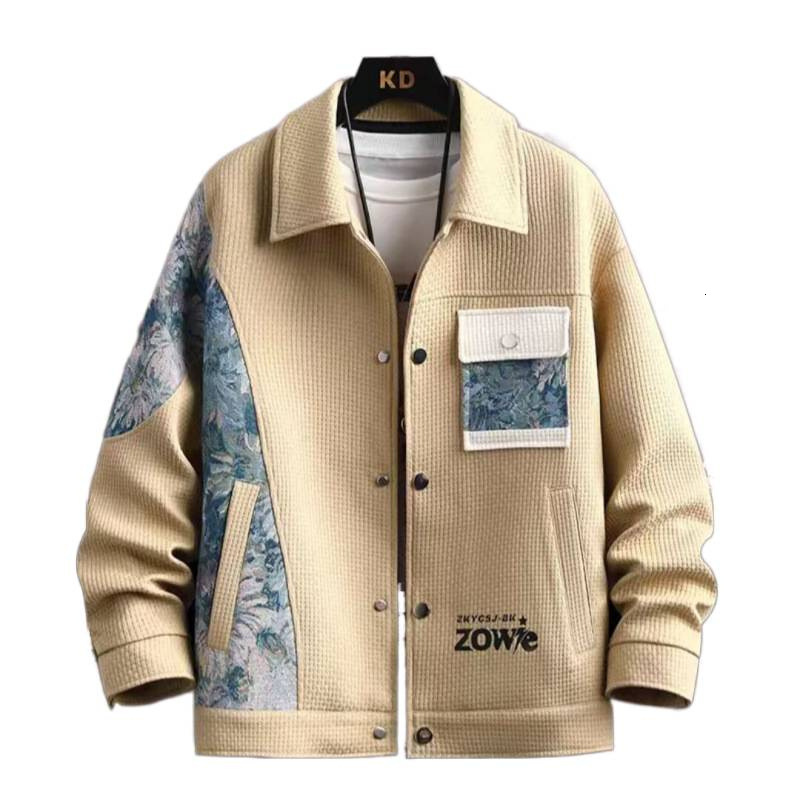 Men's Cross Border Luxury Designer Jacket Spring And Autumn Ethnic Style Patch Collar 2026 New Fashion Jacket Autumn Fashion Luxury Men's We