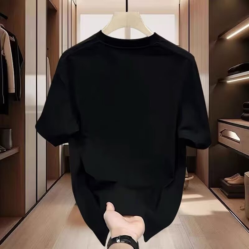 2026 New Luxury Designer Men's Minimalist Star Print Black T-shirt Summer Casual Sport Fashion Outdoor Versatile Cotton Tee