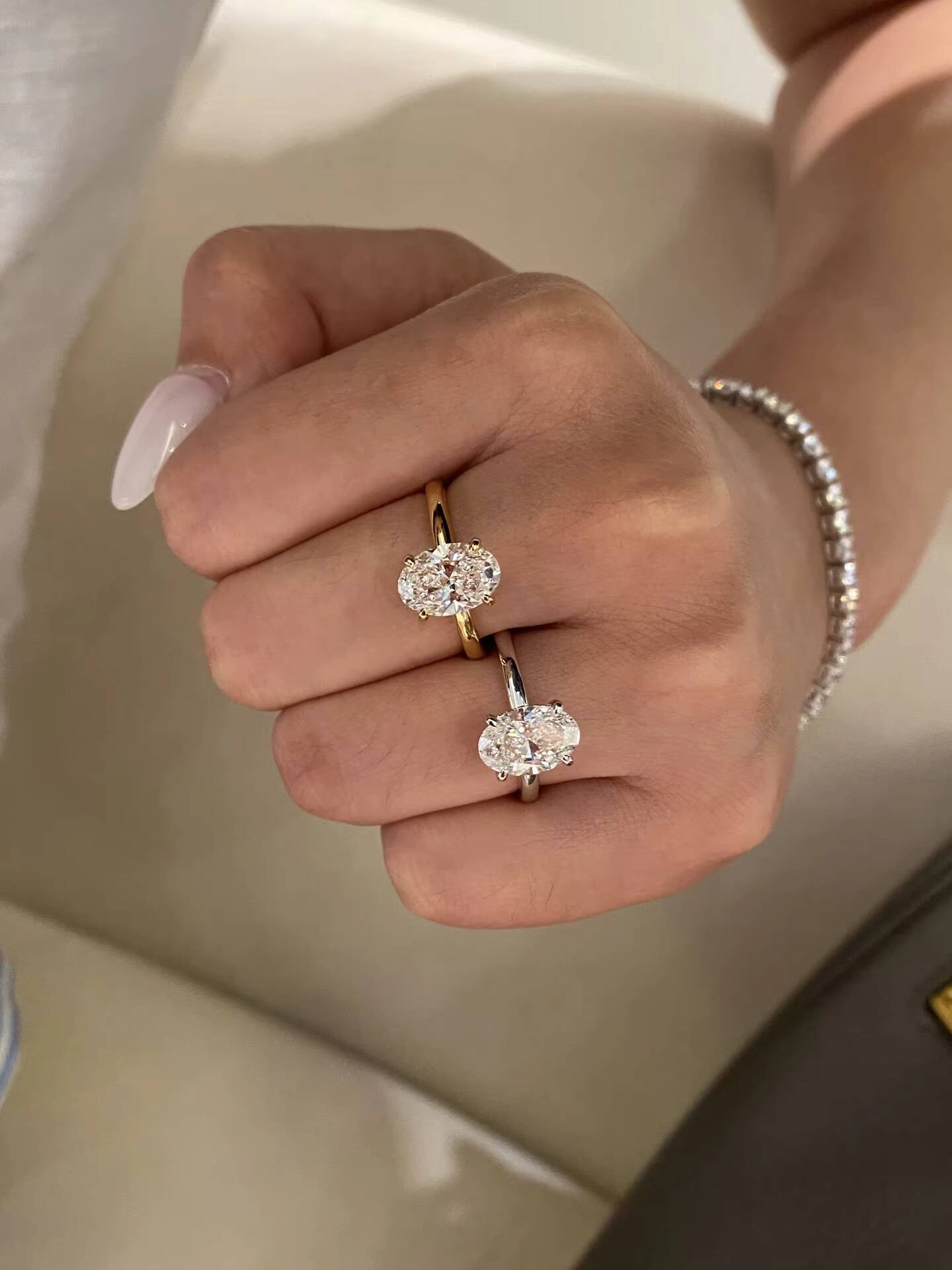 IGI Diamond Ring Custom Fine Ring Jewelry 1ct-3ct DE VS Oval Cut Lab Grown Diamond Wedding Engagement Ring for Women