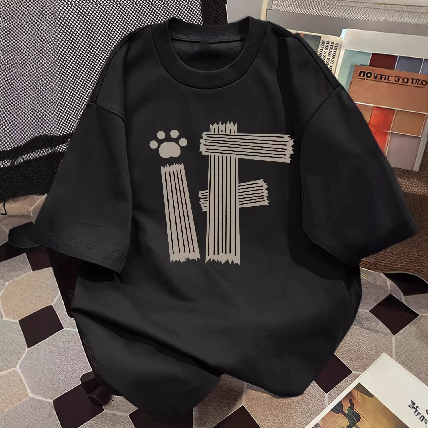 Luxury Brand Heavyweight Cotton Print Short Sleeve T Shirt For Men Women Summer 2026 New Oversized Casual Couple Tee Top Streetwear Fashion Retro Vint