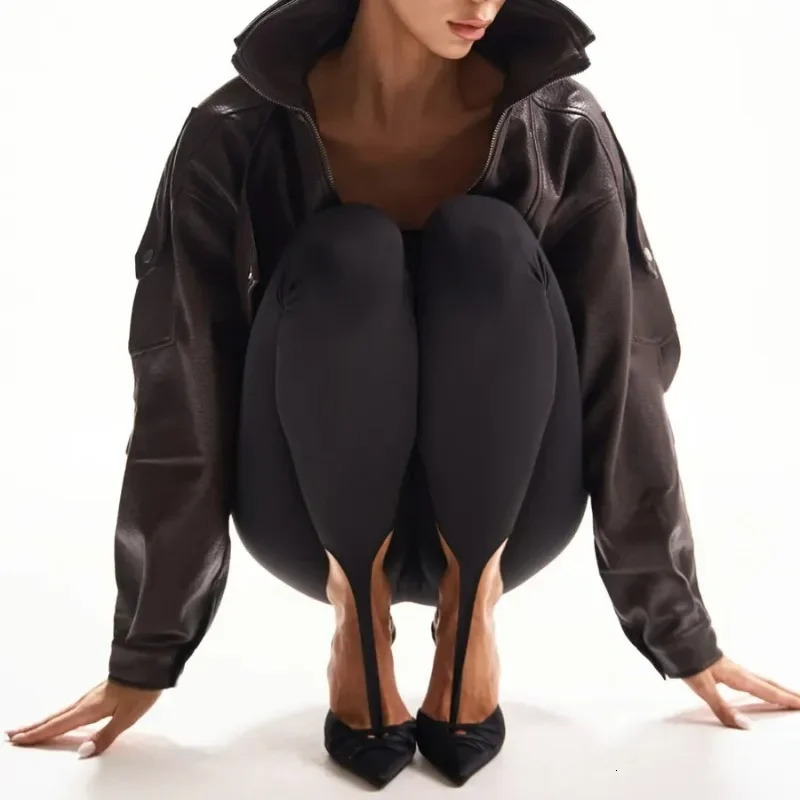 Black Leggings Women Personality Footless Pantyhose with Reinforced Toe Loop n Seamless High Waist Butt Lifting Pants 260409
