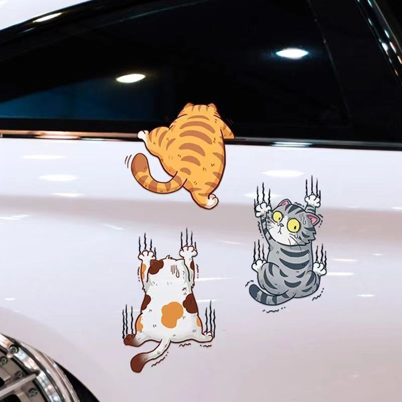 Personalized funny pet cat car sticker scratch car body sticker scratch cover motorcycle cartoon