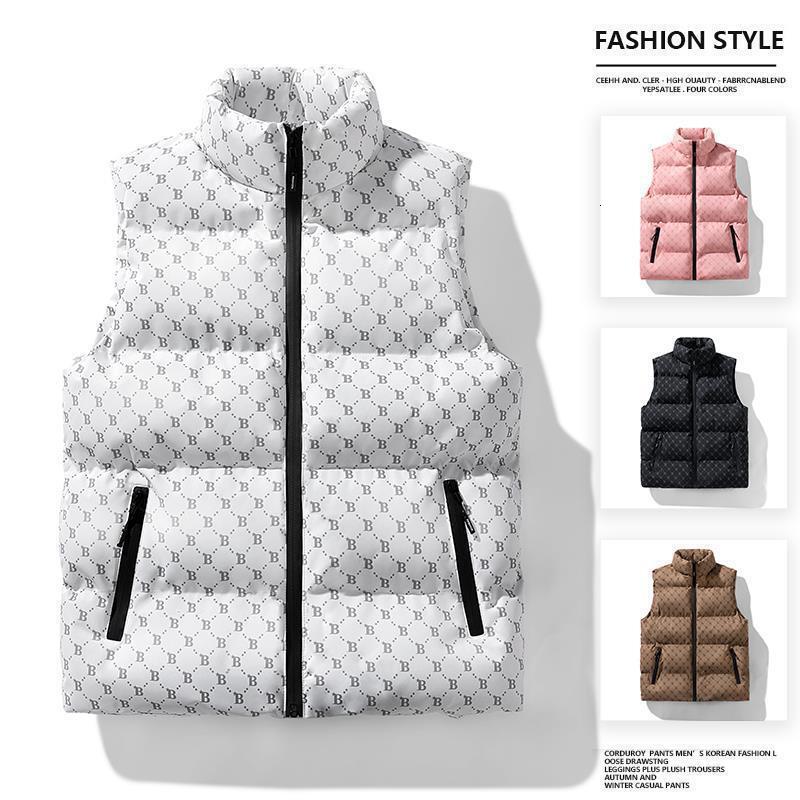 High End Luxury New Fashion B-type Thick Cotton Vest Men's Bread Designer Jacket Cotton Vest With Zipper Pocket Sleeveless Vest Thick And Warm Ou