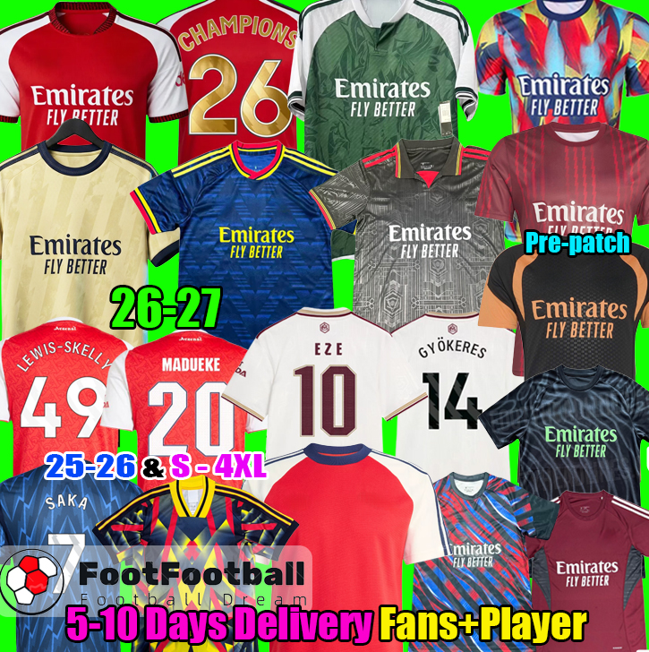 2026 EZE GYOKERES ZUBIMENDI NORGAARD MADUEKE LEWIS SKELLY RICE SAKA football shirt soccer jerseys kits arsenally 26 27 SALIBA G.JESUS ODEGAARD 25 26 Men Kid tops