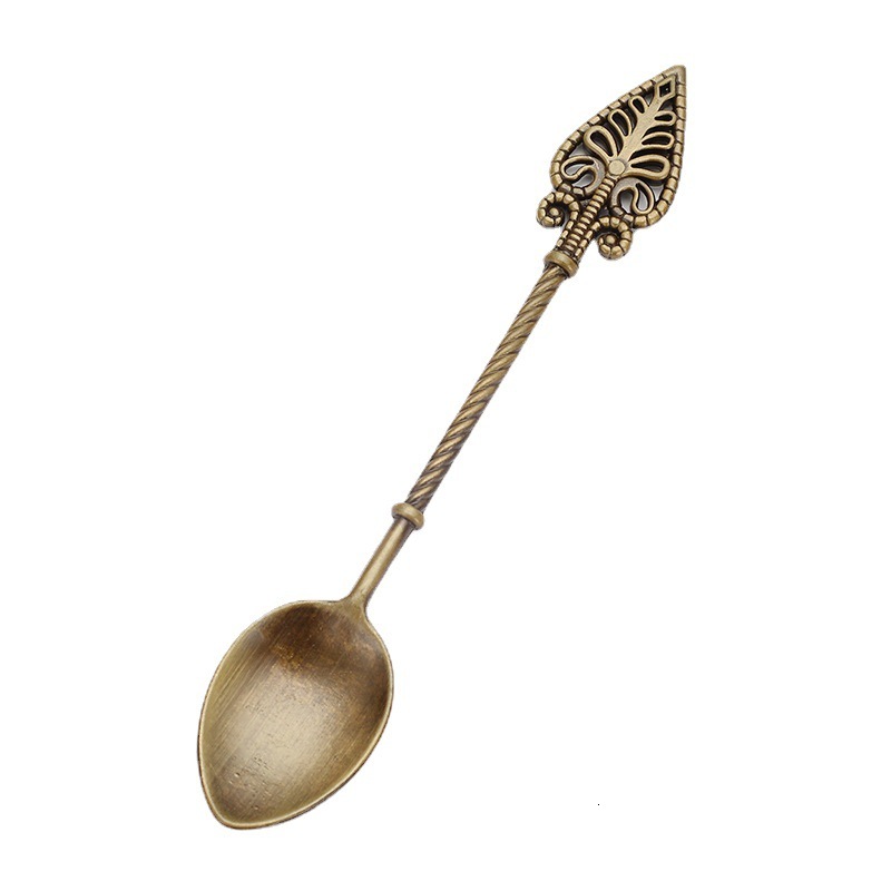 Manufacturer wholesale of gifts crafts, vintage alloy coffee ice cream jam dessert spoons, and tableware 2pcs