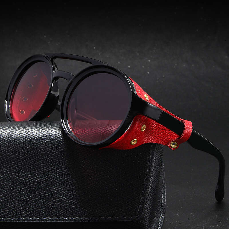 Retro steampunk sunglasses for men and women, round punk sunglasses, retro goggles, outdoor sports glasses
