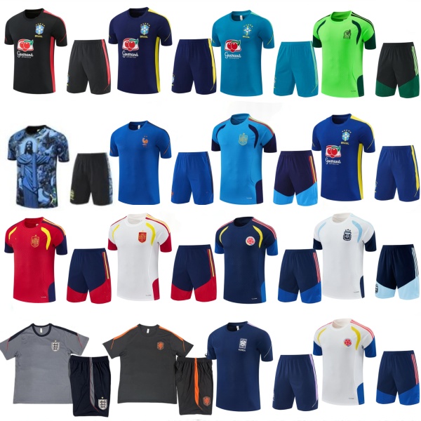 2026 2027 men kids FrenchS fra nce tracksuit soccer jersey BENZEMA MBAPPE 26/27 Brazil training suit Short sleeves chandal de futbol sweatshirt Sweater survetement