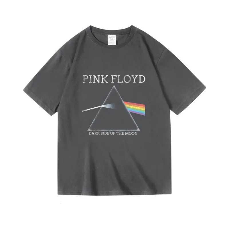 Dark Side of The Moon Album Art T-shirt Tops Vintage Men Women Oversized Cotton Clothes Hip Hop Band Tee Clothing T260410