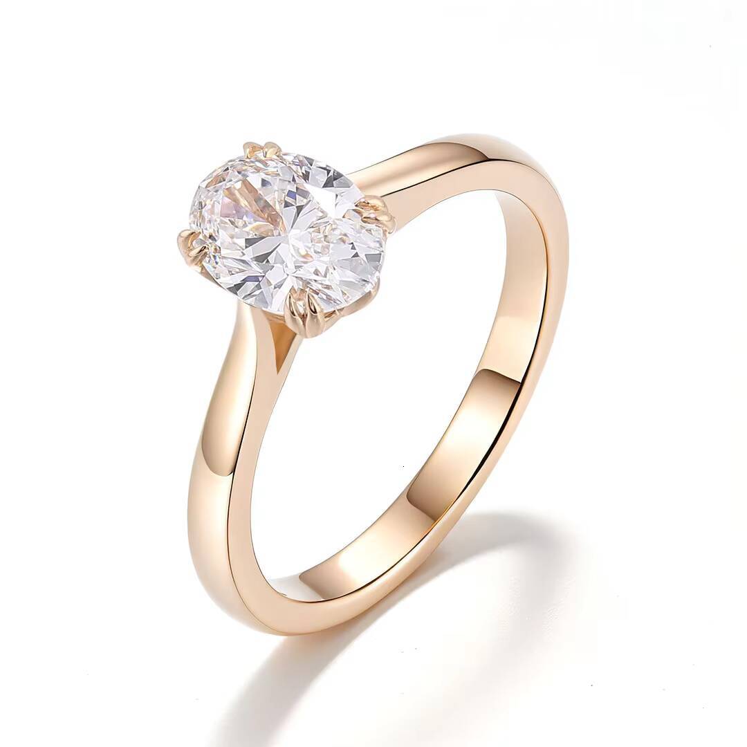 Hot Sale DEF VVS2 Lab Grown Diamond Engagement Ring 14k Solid Gold Ring Solitaire Diamond Fashion Jewelry Rings for Sale