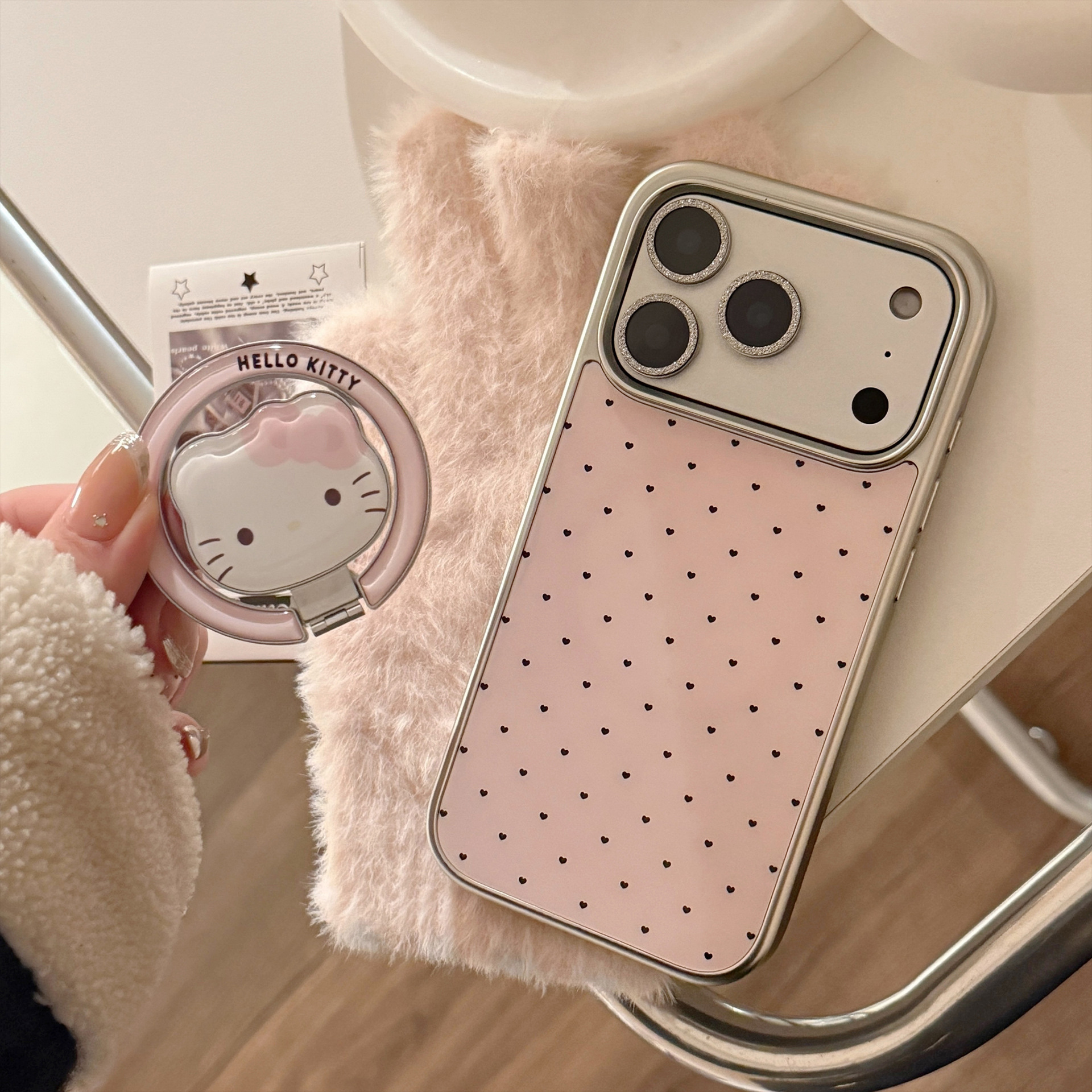 Cute Hello Kitty Magnetic Phone Case for iPhone 17 Pro Max, Pink Electroplated Cover for iPhone 16 15 13