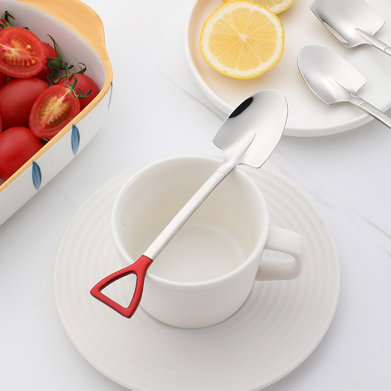 Spoon New Thickened Square Head Watermelon Dessert Ice Cream Creative Shovel Spoon 304 Stainless Steel Spoon