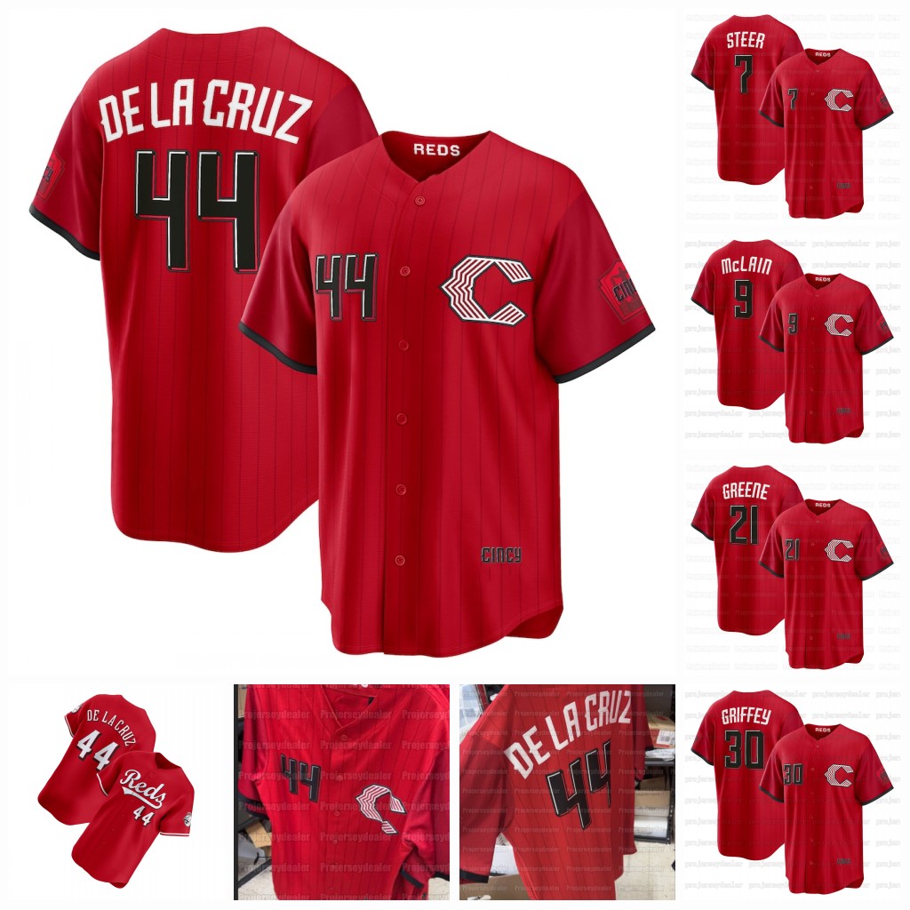 Men Women Youth Elly De La Cruz 2026 City Connect Reds Jersey Brady Singer Matt McLain Hunter Greene Eugenio Suarez Spencer Steer Tyler Stephenson Friedl Myers Lowe
