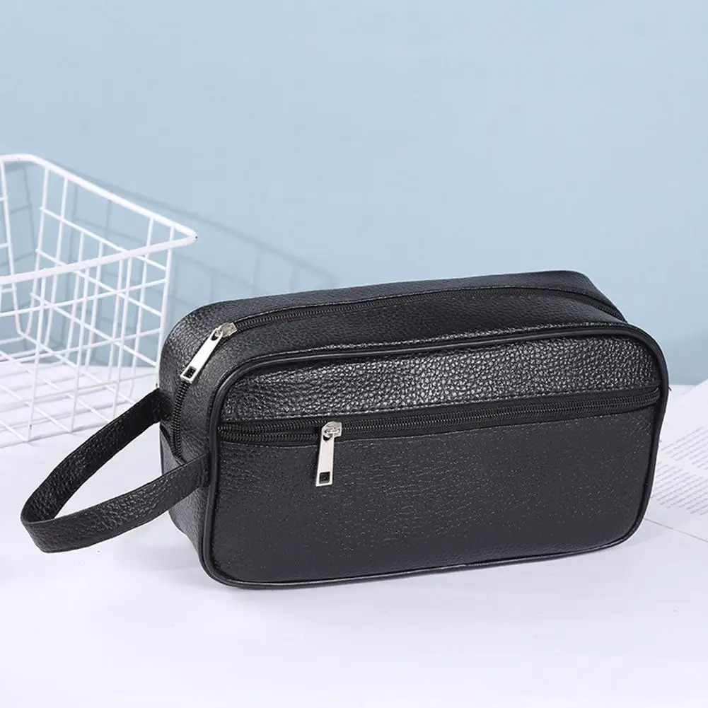 Travel Mens Toiletry Bag PU Leather Women Cosmetic Necessaire Case Waterproof Ladies Makeup Beauty Wash Pouch Handbag 260410
