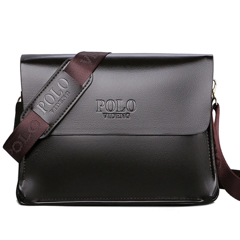 Mens POLO Crossbody Bag Casual Business Style Vertical Shoulder Highquality Leather Trendy Daily Commuting 260410