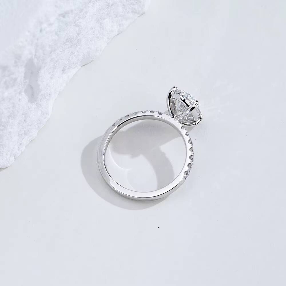 For Jewelry MSR-2050 18K Solid Gold Synthetic Lab Grown Oval Cut Diamond IGI Certified Luxury Ring for Women